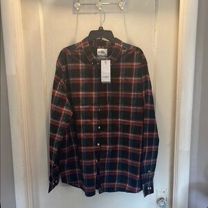 Goodfellow & Co Black and Red Casual Button Down Shirt. Size XL